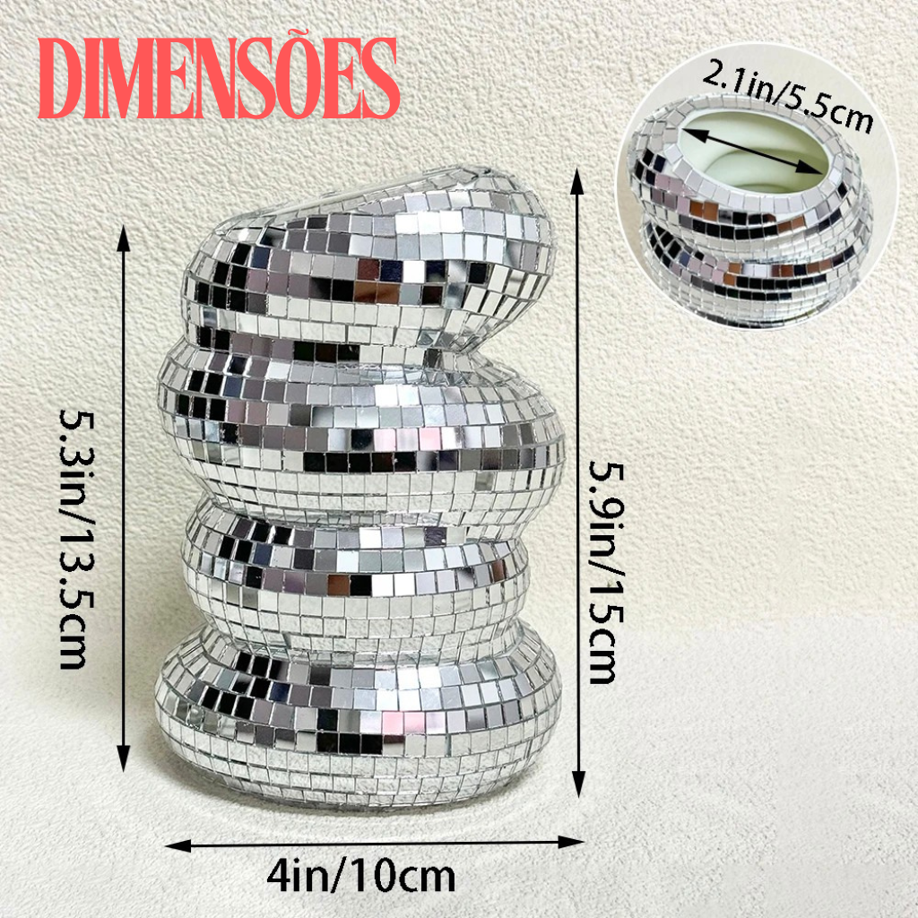 Vaso Espiral Disco Ball